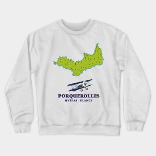 Porquerolles France island travel map Crewneck Sweatshirt